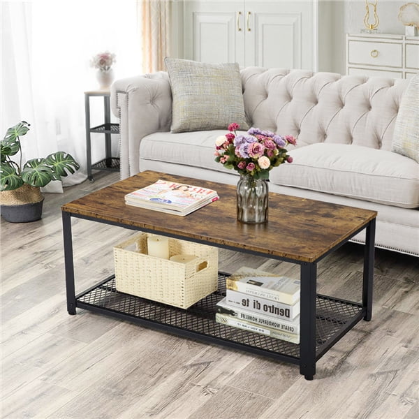 Coffee Table with Storage Shelf for Living Room - Walmart.com - Walmart.com