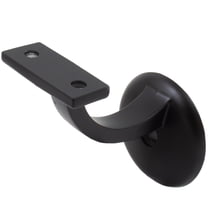 Heavy-Duty Aluminum Handrail Bracket with 2-1/8" Round Base, Matte Black by Stone Harbor Hardware