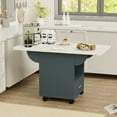 thumbnail image 5 of 39.4" Folding Dining Table with Storage Drawer & 4 Wheels, Multi-Functional Extendable Table with Storage Rack for Kitchen, Living Room, Entryway, Space Saving Design, 5 of 8