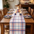 thumbnail image 6 of 4th of July Red White Blue Plaid Table Runner, Independence Day Patriotic Checkered Polyester Linen, Holiday Decor for Dining Kitchen Table, 6 of 7