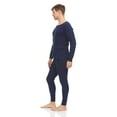 thumbnail image 3 of BILLIONHATS 2pc Thermal Sets for Men, Base Layer Long Johns Underwear, Top & Bottom, Cotton, Solid Colors (Large, 24 Pack Navy Blue), 3 of 7