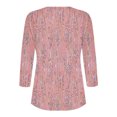 thumbnail image 3 of Blusas para las Mujeres Casual, 3/4 Manga Floral Estampado Camiseta de Moda Top Hecho de Poliéster Transpirable Suave para el Uso Diario de Primavera Otoño, Tops de Blusa para las Mujeres, 3 of 8