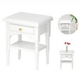 LYUMO 112 White Mini Bedroom Furnishing Articles Wooden Bedside Table