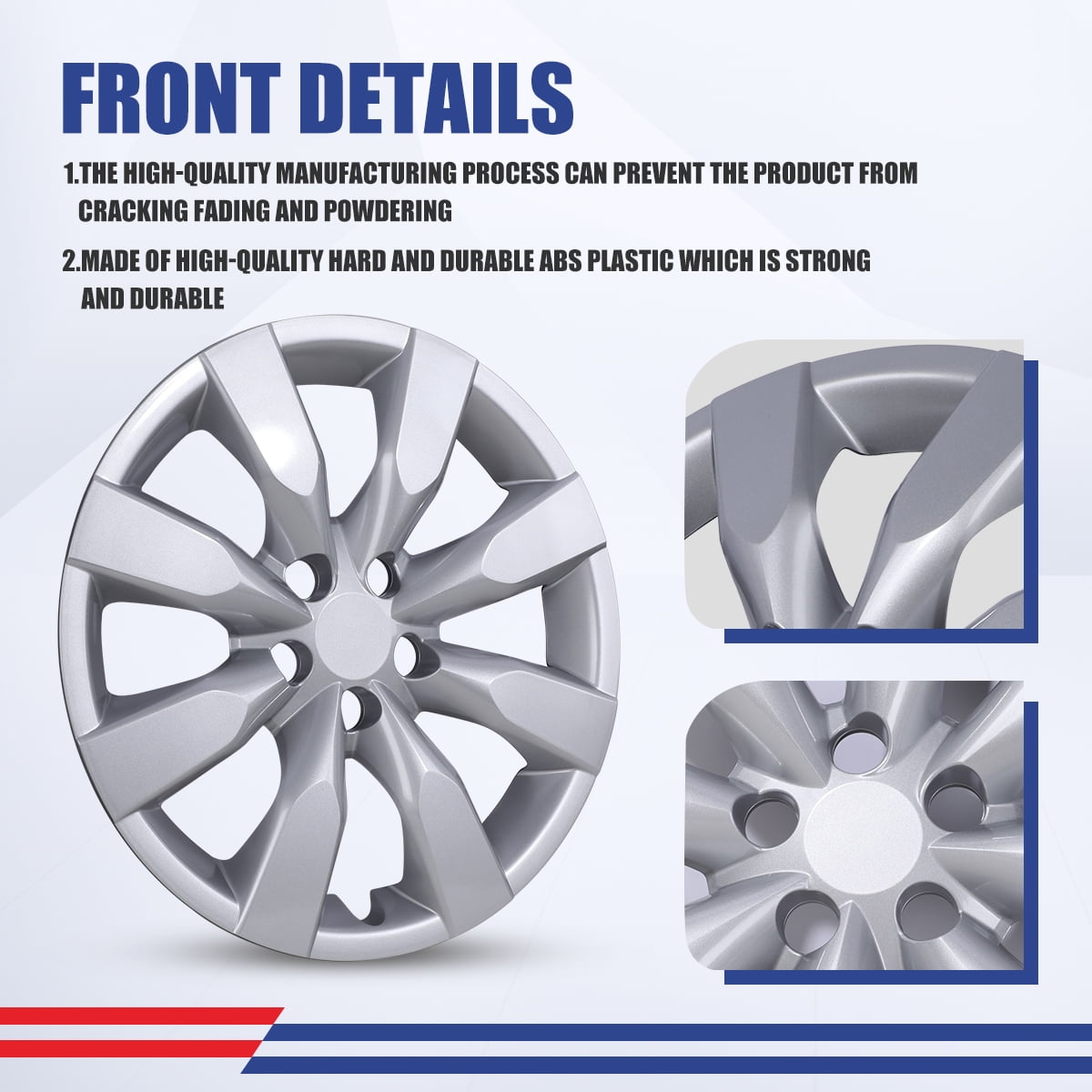 4Pcs/Set Cover Hubcaps,16 inch Hubcaps Wheel Rims Cover for 2014-2016 Toyota Corolla Compatible with Steel Wheels And Snap on Installation ABS&PC Material（16-inch,Lacquer)