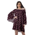 thumbnail image 1 of Moomaya Robe d'Été de Plage pour Femmes à Épaules Dénudées en Coton, Robe de Vacances avec Manches Évasées - 2TG, 1 of 5
