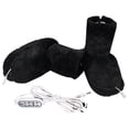thumbnail image 1 of Calentador de pies USB suave, , cálido y cómodo, felpa, invierno, calefacción eléctrica, zapatos, oficina, interior, para mujer, hombre, Negro Sunnimix Botas calefactoras, 1 of 8