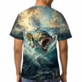 thumbnail image 5 of LAOLIUSN Men's Fishing Graphic T-Shirt, Bass Fish Water Splash Tee, Outdoor Short Sleeve Fishing Shirt, S-4XL, 5 of 7