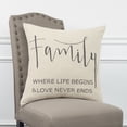 thumbnail image 5 of Gray Cream Canvas Family Love Throw Pillow, 5 of 7