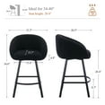 thumbnail image 2 of Zesthouse 26.4" Counter Height Swivel Bar Stools Set of 2, Sherpa Barrel Bar Stools with Backs, Modern Boucle Counter Stools for Pub Kitchen Island, Black, 2 of 14