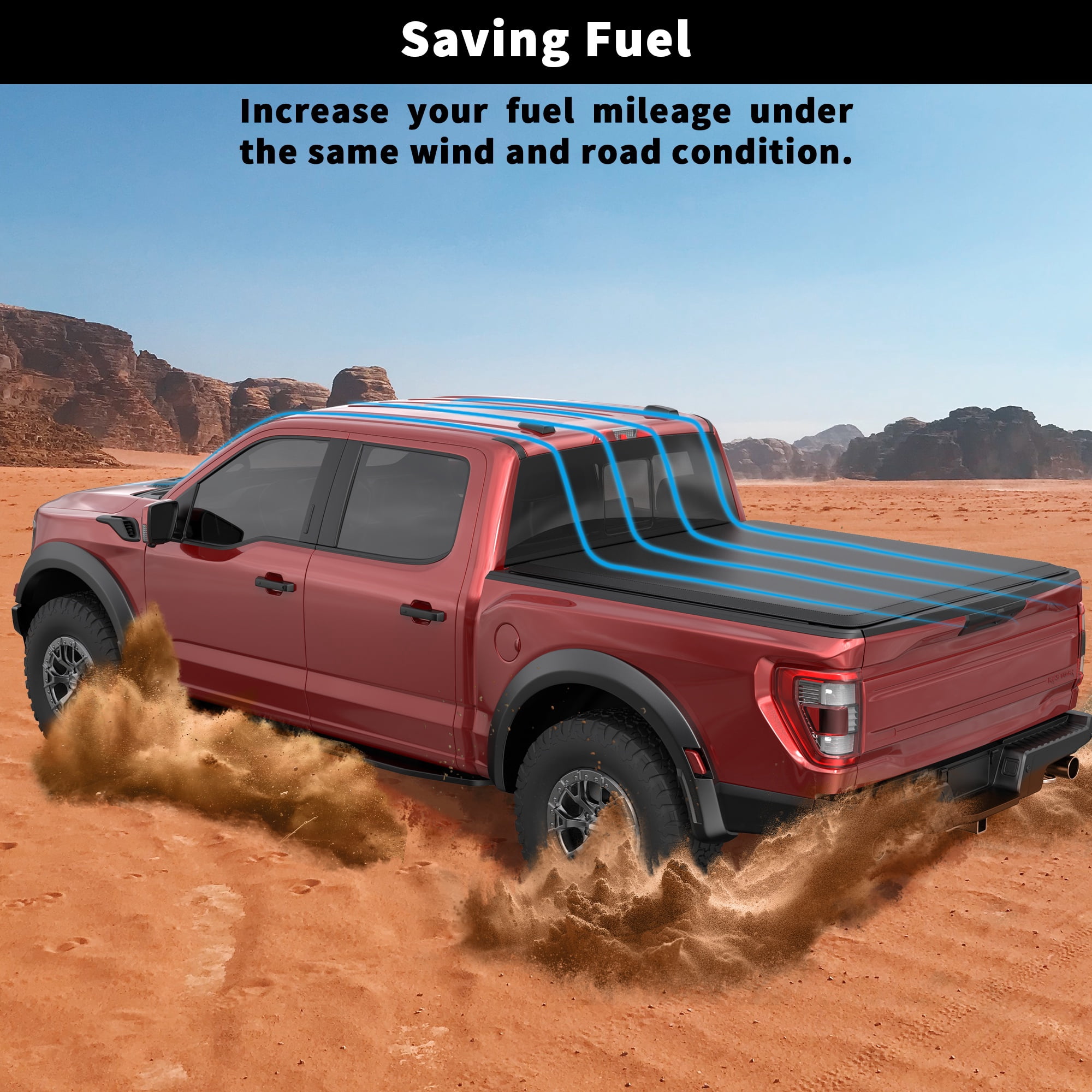 TITANICMOTOR 5.5FT 67Inch Soft Roll Up Truck Bed Tonneau Cover for 2009-2024 2025 Ford F-150 F150 Styleside