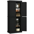 thumbnail image 1 of HOMCOM Freestanding 4 Door Kitchen Pantry Cabinet with Shelves Black, 1 of 10