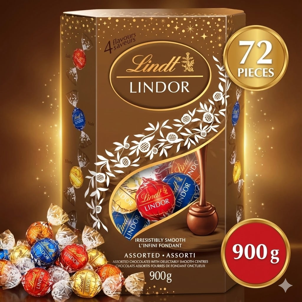 72 Pcs Assorted Lindt Lindor Assorted Chocolates Cornet, 900 g
