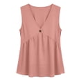 thumbnail image 4 of GUACER Womens V-Neck Button Tank Top Sleeveless Surplice Blouse with Empire Waist Flowy Casual Summer Cami, 4 of 7