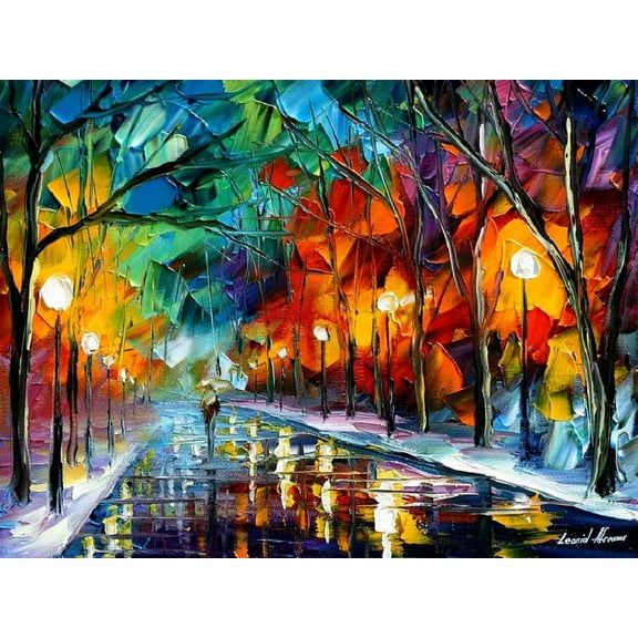 Art.com Alone Walk Art Print by Leonid Afremov, 16" x 12"