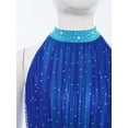 thumbnail image 4 of iixpin Kids Girls Shiny Rhinestone Halter Figure Ice Skating Dress Lyrical Modern Ballet Leotard Dance Dress Blue 14, 4 of 7