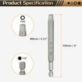 thumbnail image 2 of Uxcell T45 Torx Head Screwdriver Bit 1/4" Hex Shank 4" (100mm) Long Magnetic No Hole Tip 6 Point Star Screw Driver, 2 of 7