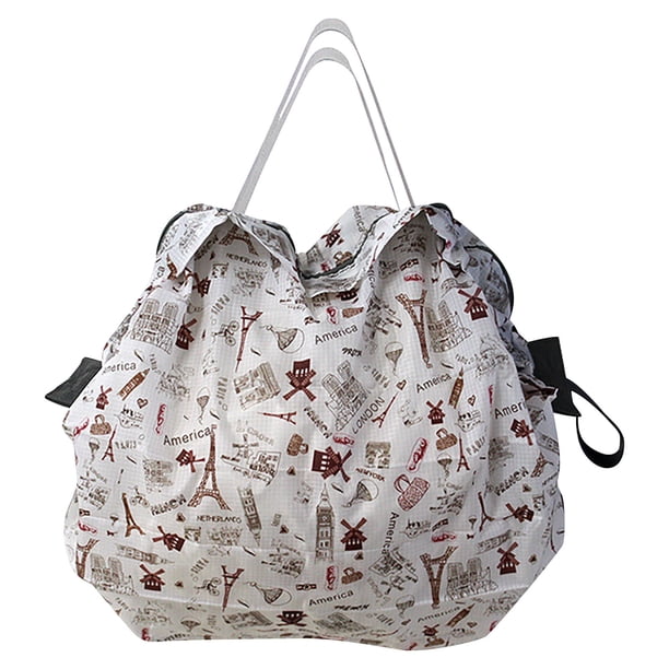 Bolso de compras cuadrado plegable de protección ambiental de gran capacidad de doble cara Wmkox8yii HFSH152