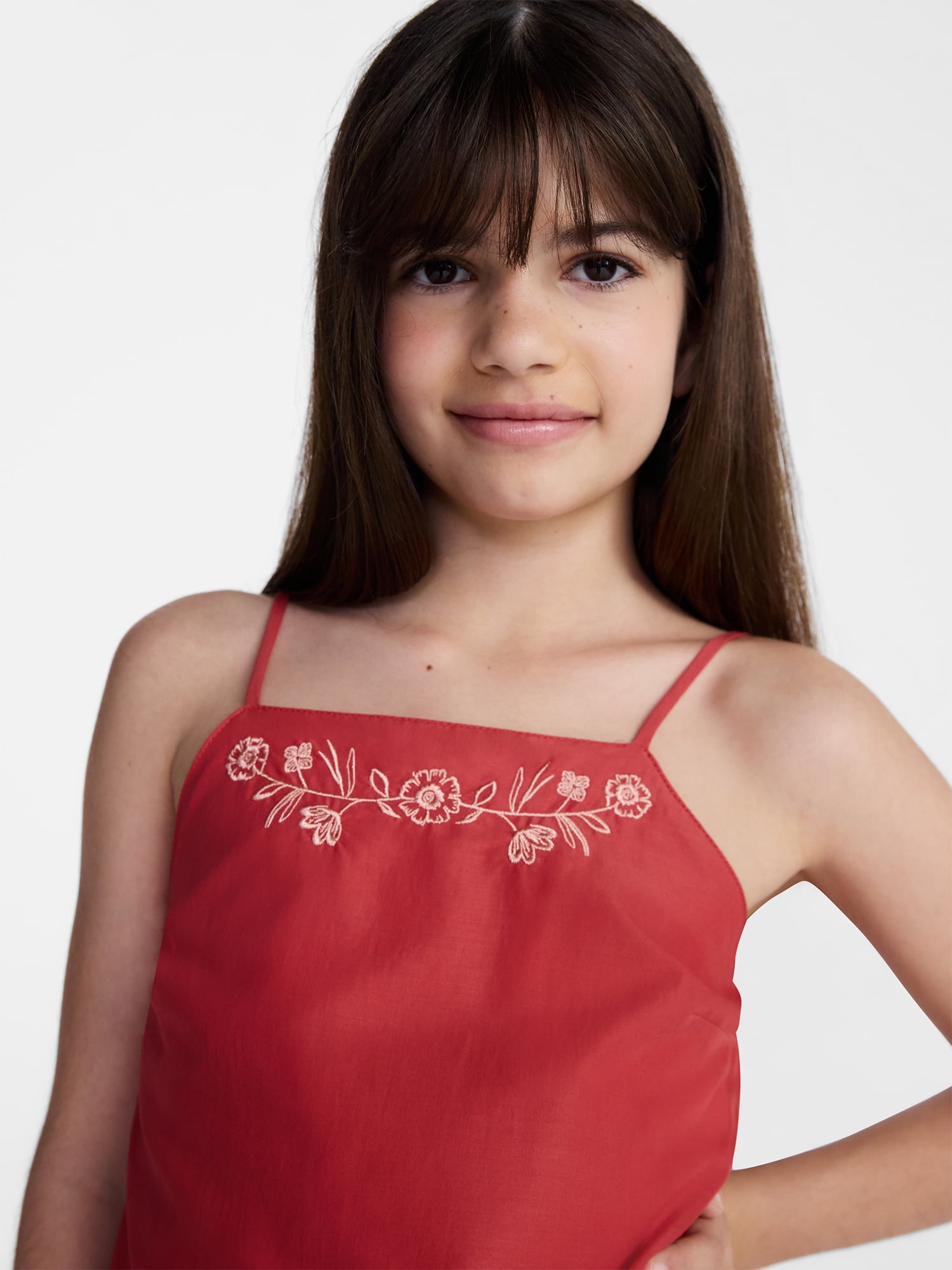 Weekend Academy Girls Embroidered Cotton Handkerchief Tank Top, Sizes 4-18