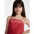 thumbnail image 4 of Weekend Academy Girls Embroidered Cotton Handkerchief Tank Top, Sizes 4-18, 4 of 5
