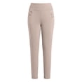 thumbnail image 6 of Oiangi Womens Straight Leg Dress Pants Plus Size High Waist Stretchy Slacks Casual Business Pockets Trousers for Work Beige 5XL, 6 of 6