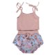 thumbnail image 1 of Gibobby Conjunto de ropa de bebé Conjunto de pantalones cortos estampados de dibujos animados sin mangas de color sólido para Niñas pequeña de 0 a 6 años(Rosa, 6Meses), 1 of 5