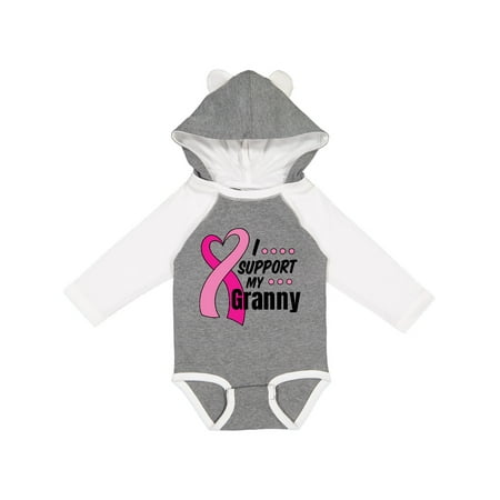 

Inktastic Breast Cancer Awareness I Support My Granny with Pink Ribbon Gift Baby Boy or Baby Girl Long Sleeve Bodysuit