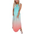 thumbnail image 1 of Lenago Robes d'Invité de Mariage Grande Taille pour Femmes Imprimé Sans Manches Croisé devant Longue Robe d'Été Plage en Solde, 1 of 4