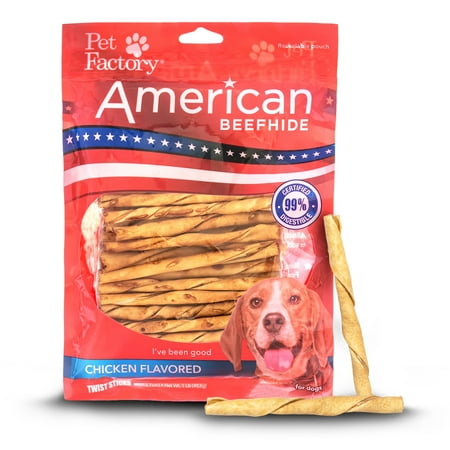 UPC: 0094983281594 | Pet Factory American Beefhide Twist Sticks Chicken Flavored 5   1 lb