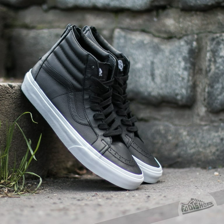 Vans Reissue Zip Premium Leather Black / Tue White High-Top Skateboarding Shoe - 10.5M -