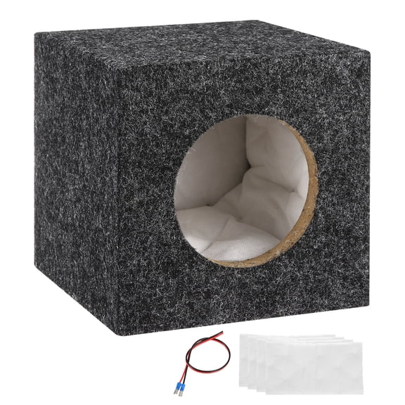 6.5 Inch Ported Wooden Speaker Enclosure, Gray Single Vented Subwoofer Box Car Audio Truck Speaker Box for DIY Home Vehicle Audio Custom Sounds Supplies
