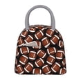 thumbnail image 1 of Disketp Brown Football On Black Bolsa Térmica para Almuerzo, Lonchera con Abertura Amplia y Gran Capacidad, Organizador Reutilizable para Mujeres, Hombres y Adultos, 1 of 6