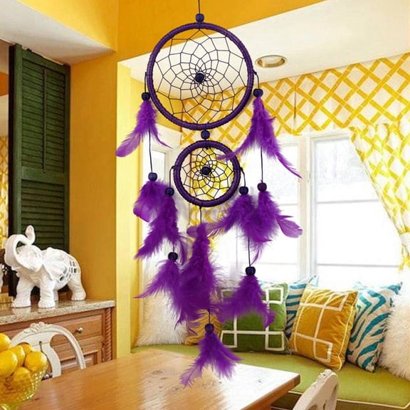 OUNONA Handmade Double Hanging Ornament for Home and Office Wall Decoration, Unique Catcher Design
