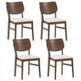 thumbnail image 1 of Gymax Dining Chairs Set of 4 w/ Rubber Wood Frame Padded Seat Curved Back Living Room White, 1 of 10