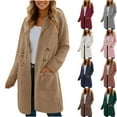thumbnail image 1 of Yuyuzo Manteau Trench pour Femmes à devant Ouvert Cardigan à Boutons Manteau Élégant Revers Automne Hiver Blazer Mi-Long Veste, 1 of 6