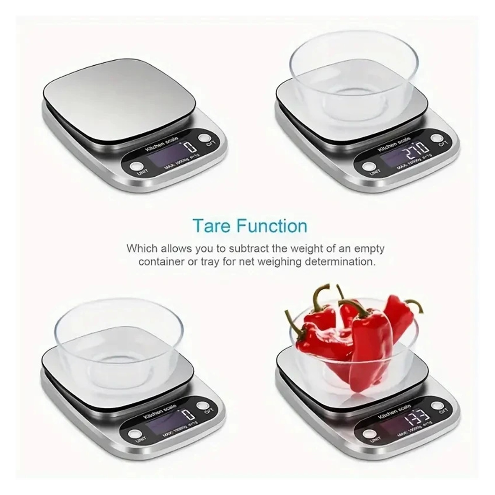1pc Accurate Digital Kitchen Scale for Cooking and Baking for Coffee Meat and More ,Multi Measuring Units