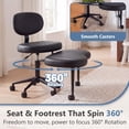 thumbnail image 5 of OMNIBERG Ergonomic Cross Legged Office Chair, Criss Cross Desk Chair ADHD Meditation Yoga Seat with Adjustable Height, Lumbar Support and Footrest, Kneeling Chair with Wheels, Black, 5 of 7
