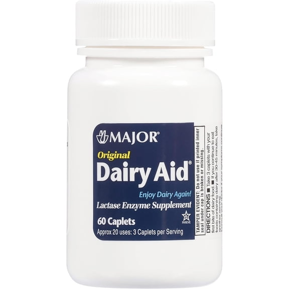 700752 Lactose-Intolerance Lactase Enzyme Caplet 60 Per Bottle by Major Pharmaceuticals -Part no. 700752