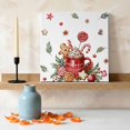 thumbnail image 3 of Ships Next Day Canvas Wall Art 10"x10",Christmas Gingerbread Wood Framed Canvas Print Painting,Winter Xmas Balls Candy Pine Leaf Ready to Hang Small Picture Wall Decor for Home Kitchen Nursery Office, 3 of 9