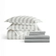 thumbnail image 5 of Noble Linens 8 Piece Patterned Duvet Bedding Bundle, Puffed Rugged Stripes Light Gray, King, 5 of 6