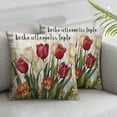 thumbnail image 2 of JEUXUS 2-Piece Short Plush Pillowcase Set Printed on Both Sides Country Farmhouse Spring Tulips Spring Sign White, 2 of 6