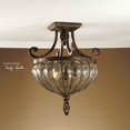 thumbnail image 2 of Bowery Hill 2 Light Glass Semi Flush Mount in Antique Saddle, 2 of 2