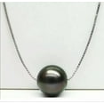 thumbnail image 2 of EOEMY Aaa11-12mm Natural Genuine Tahaitian Black Pearl Pendant Necklace 18, 2 of 3