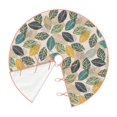 thumbnail image 3 of Salouo Vintage Leaves Christmas Tree Skirt 36" Farmhouse Christmas Decorations Snowman Xmas Tree Skirt Tree Mat for Holiday Party Decor, 3 of 8