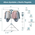 thumbnail image 2 of Tendedero Plegable para Ropa, Tendedero de Ropa Portátil de Acero Inoxidable, Tendedero Plegable y Extensible para Interiores y Exteriores, 2 of 7