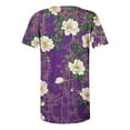 thumbnail image 5 of purcolt Womens Floral Print Boho Shirts Dressy Casual Short Sleeve V Neck Pleated T Shirts Summer Beach Tunic Tops, 5 of 5