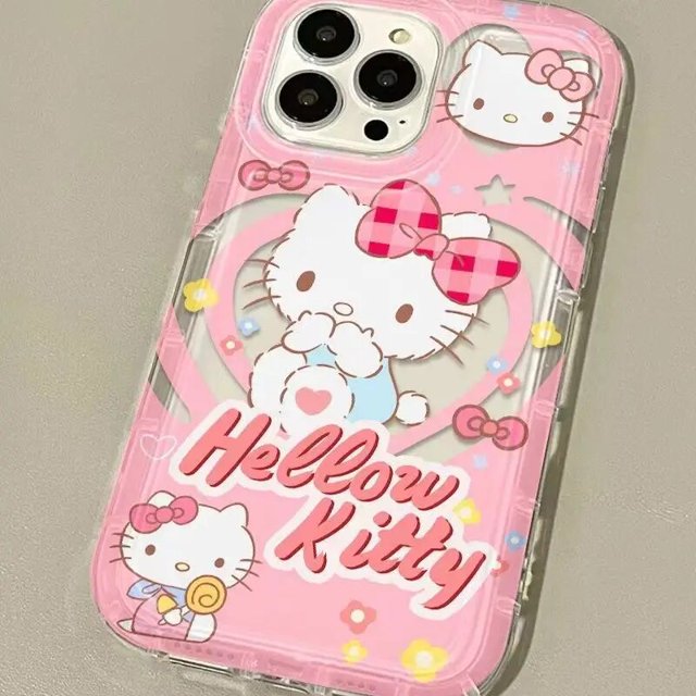 Sanrio funda de teléfono de Hello Kitty, paquete completo de silicona, Anime Kuromi, carcasa trasera a prueba de golpes para iPhone 14, 13, 12, 11, Mini SE