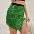 thumbnail image 3 of Mgmyaa Women's Asymmetrical Skirts Solid Color Sequin Irregular Hem Short Skirt Pencil Sheath Skirt, 3 of 6