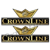 CrownLine Boat Remastered Black&Gold Classic Stickers 10"X 3.5" each