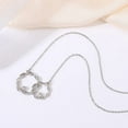 thumbnail image 4 of Silver Silver Interlocking Double-Circle Necklace Sister Birthday Gift for Sisters To Enjoy At Christmas, 4 of 7