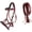 Mahogany/Beaded, variant on Horse Western English Leather Bitless Sidepull Bridle w/ Split Reins 77RS12BK